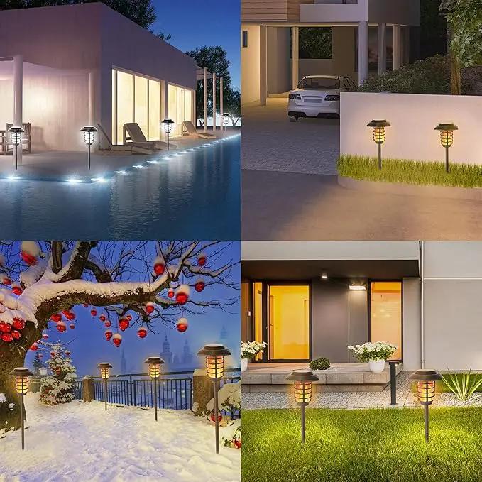 2Pack Solar Flame Lights Outdoor Solar Torch Lights Flickering Flame Solar Powered Auto On/Off Waterproof Security Path Lights for Walkway Garden Yard by GreenHaven Gardens