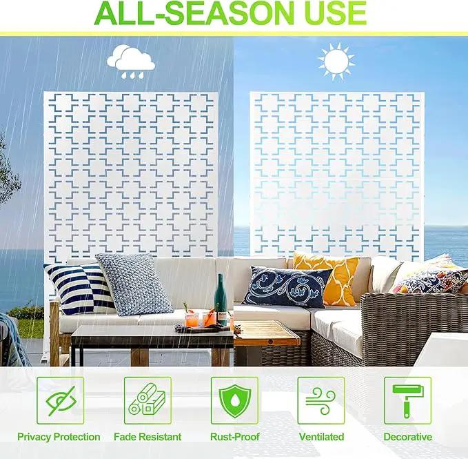Outdoor Privacy Screen,72" H×47" W Metal Privacy Screen, Freestanding Privacy Fence Panels for Patio by GreenHaven Gardens