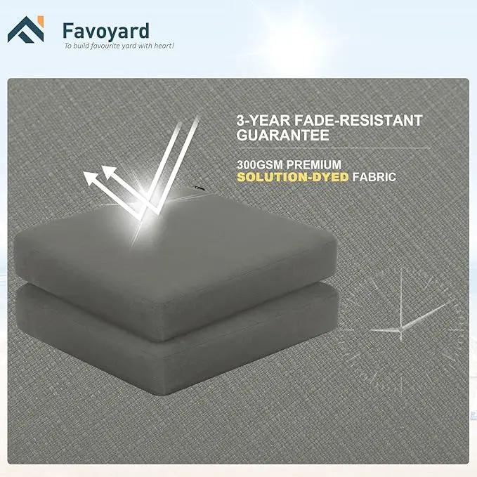 Favoyard Outdoor Chair Cushion 22 x 22 x 3 Inch Rainproof & 3-Year Fade Resistant Patio Furniture Cushions with Removable Cover and Adjustable Ties for Garden Sofa Couch Pads Set of 2, Dark Gray by GreenHaven Gardens