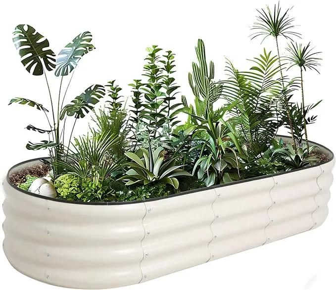 Galvanized Raised Garden Bed Kit Outdoor Metal Garden Planter Box for Backyard Gardening, Planting Vegetables, and Patio (59"x23.6"x11.8") by GreenHaven Gardens