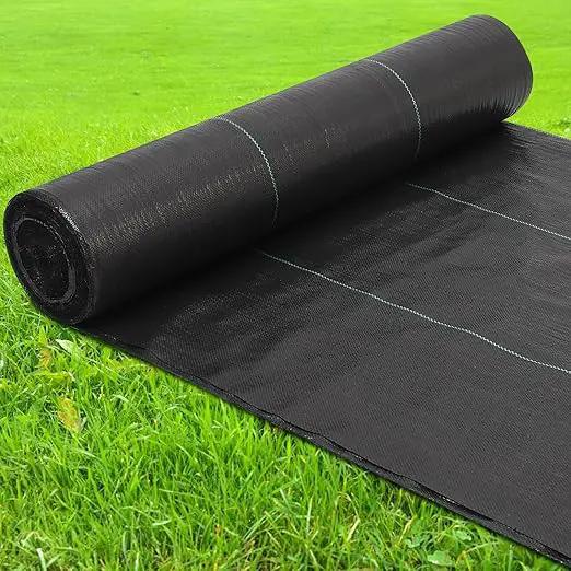 Towallmark Weed Barrier Landscape Fabric 3FTx300FT, Heavy Duty 3.2O Weed Block Gardening Ground Cover Mat, Weed Control Garden Cloth, Woven Geotextile Fabric for Underlayment, Driveway Fabric by GreenHaven Gardens