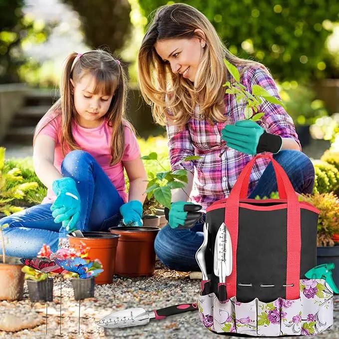 Garden Tools Set 83 Piece, Succulent Tools Set Included, Heavy Duty Aluminum Gardening Tools for Gardening, Non-Slip Ergonomic Handle, Durable Storage Tote Bag, Gifts for Men Women by GreenHaven Gardens