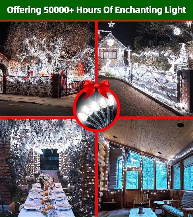 1500 LED 492FT Christmas Lights Outdoors, Green Wire LED String Lights with Timer Memory, Christmas Tree Lights for Indoor Outdoor Christmas Decorations Party Xmas Wedding Garden Patio Cool White by GreenHaven Gardens