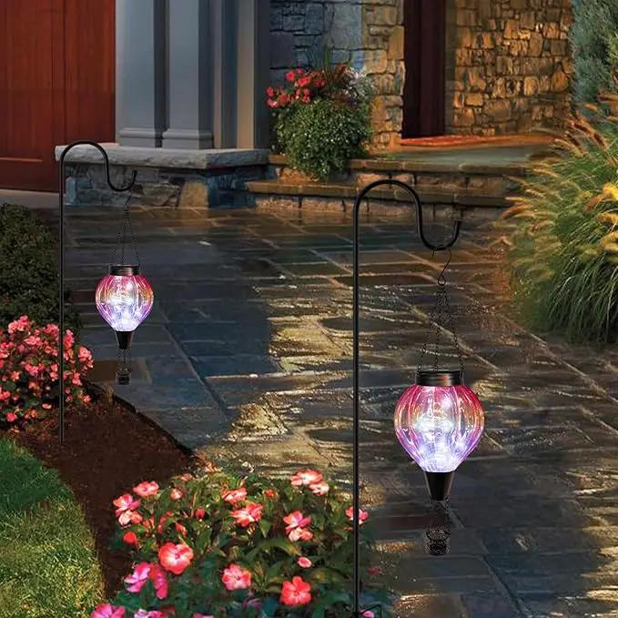 2PC Hot Air Balloon Solar Lantern Outdoor Waterproof, Gradient Orange Glass Balloon Lantern Lights, Hanging Solar Lights for Outside Patio Garden Tree Porch Yard Gift for Women Mom by GreenHaven Gardens