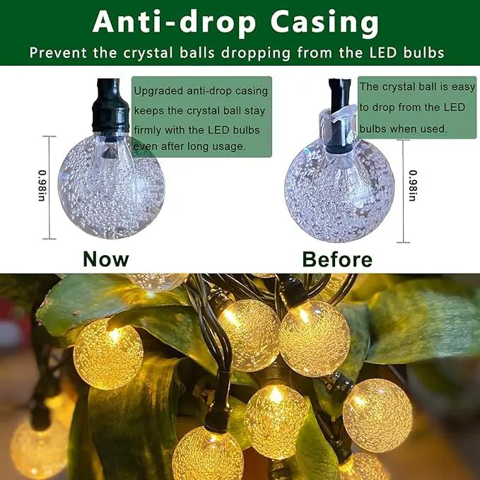 Battery Operated Globe String Lights - Indoor Outdoor String Lights Crystal Globe Lights 8 Modes 30 LED Patio Lights with Timer for Garden Balcony Pergola Party Decor, Warm White, 2 Pack by GreenHaven Gardens