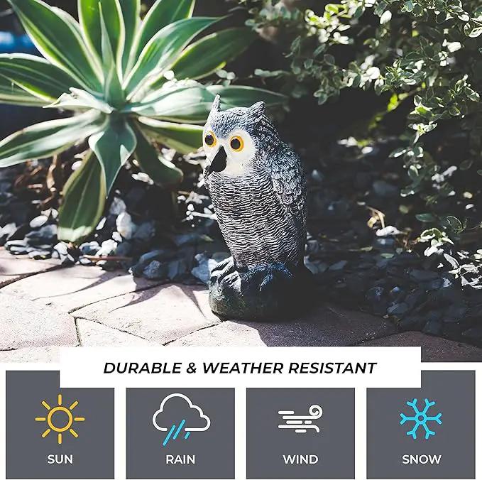 Galashield Owl Decoy | Plastic Fake Owls | Owl Statue for Garden & Outdoors [Set of 3] by GreenHaven Gardens