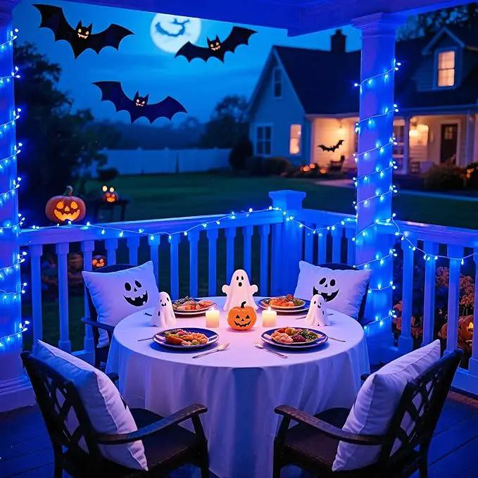 JMEXSUSS 66ft 200 LED Blue Christmas Lights Indoor Outdoor, Connectable Blue String Lights Clear Wire Plug in, 8 Modes Blue Fary Lights for Halloween Tree Party Bedroom Wall Christmas Decoration by GreenHaven Gardens