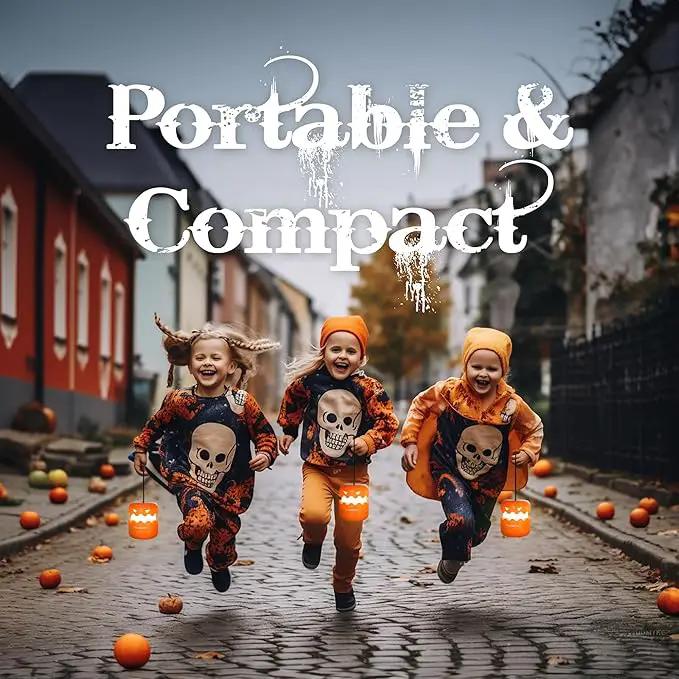EverBrite 6-Pack Halloween Pumpkin Lantern, Collapsible Jack O Lantern Pumpkins with Lanyard, Halloween Party Favors for Kids, Light up Pumpkin Outdoor for Halloween Party Decoration, Battery Included by GreenHaven Gardens