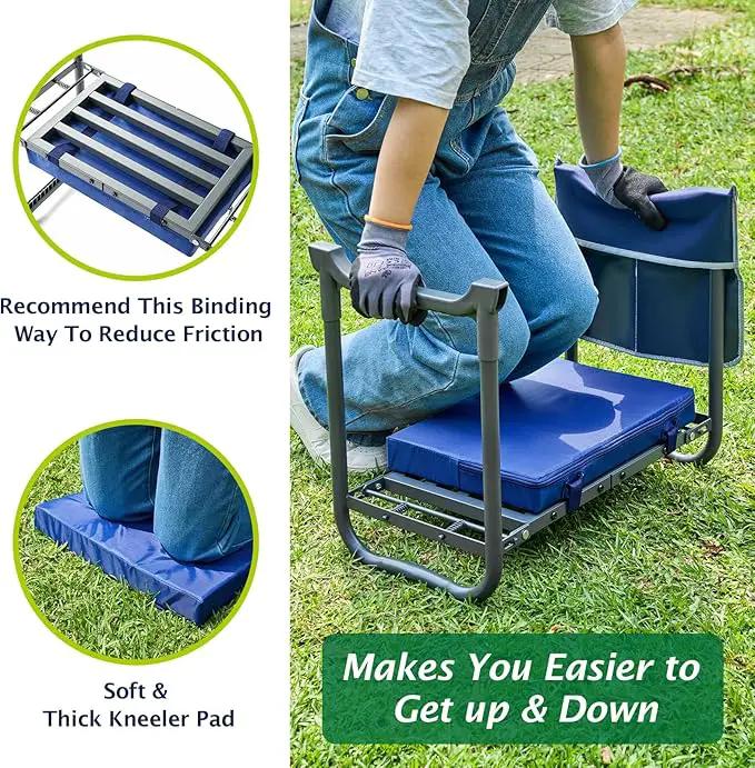 ikkle 838LB+ Capacity Garden Kneeler and Seat - Ultra Heavy Duty Stool Bench with Thick Soft Pad, Gift for Gardeners by GreenHaven Gardens