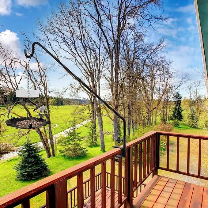 MIXXIDEA Heavy Duty Deck Rail Pole Deck Hook, Extensible and Adjustable Deck Hook for Hanging Bird Feeder, Plants, Suet Baskets,Wind Chimes,Lanterns by GreenHaven Gardens