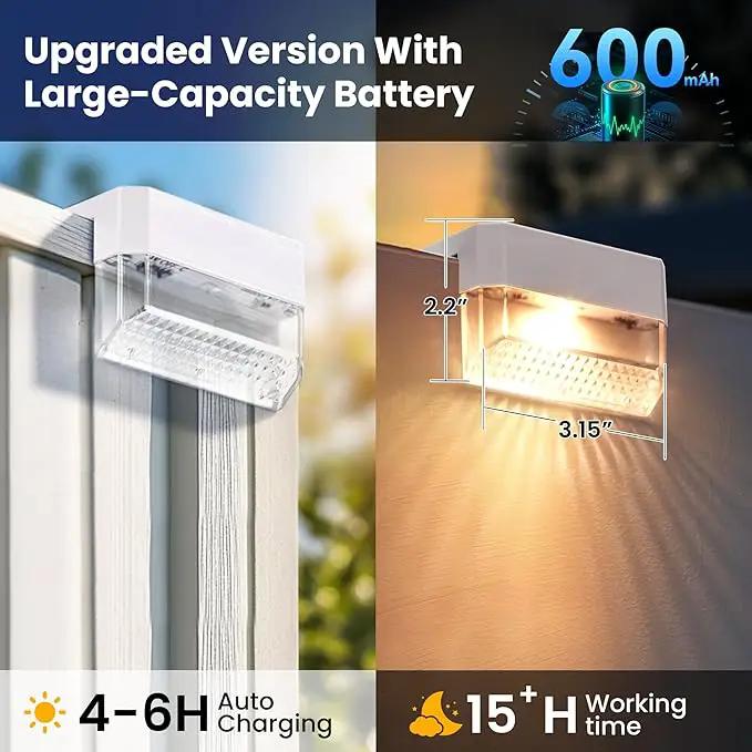 SOLPEX Solar Fence Lights Outdoor,Solar Deck Lights Waterproof Led Solar Lights for Outdoor Stairs,Step,Patio,Yard,Garden,Balcony and Porch,8 Pack Shell-Like Light Spots(White Shell,Warm White&RGB) by GreenHaven Gardens