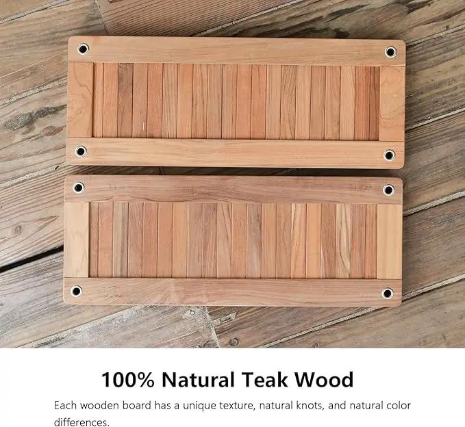 Teak Wooden Swing, Outdoor Wood Tree Swing Seat for Kids or Adults for Backyard Columpio, Height Adjustable (23.8x9inch) by GreenHaven Gardens