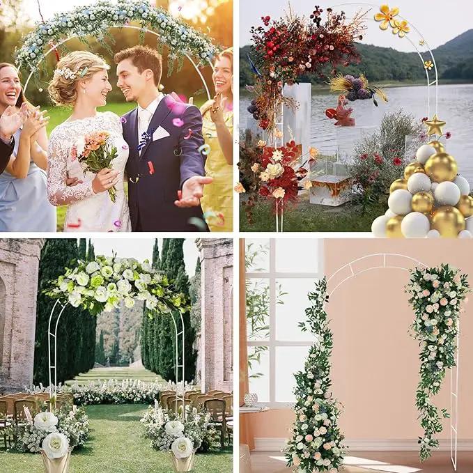 Tytroy Reconfigurable & Easy-to-Assemble Metal Outdoor & Indoor 7'6" Garden or Wedding Arch Arbor for Wedding Bridal Party Elegant Decorations & Garden Climbing Plants Vines (White 1PC) by GreenHaven Gardens