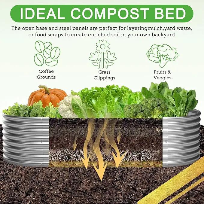 4 Pack Galvanized Raised Garden Bed Outdoor,Metal Garden Bed for Vegetables,Steel Raised Beds for Gardening,Above Ground Garden Box for Flower-35x20inch by GreenHaven Gardens
