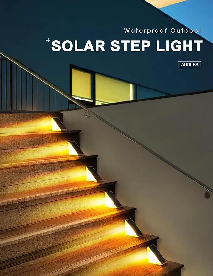 LED Solar Step Lights Waterproof Outdoor Stair Lights, Warm White Solar Deck Lights IP67 Solar Decoration Lights for Yard, Patio, Garden, Walkways, Front Door, Pathway, Driveway, Porch 12 Pack by GreenHaven Gardens