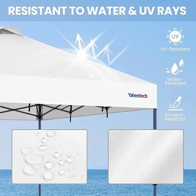 Yaheetech 12x12 Pop-up Canopy Tent w/ 2 Integrated Wheels for Mobility, Waterpoof & Heavy Duty, Instant Sun Shelter with Carry Bag, Weight Bags for Outdoor Camping Beach Patio Parties, White by GreenHaven Gardens
