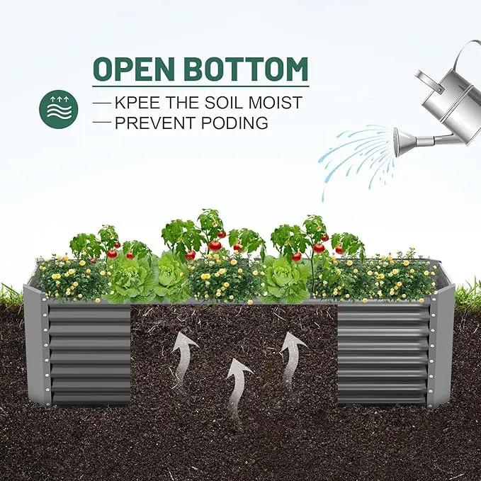Land Guard 6×3×2 ft Galvanized Raised Garden Bed Kit, Galvanized Planter Raised Garden Boxes Outdoor, Large Metal Raised Garden Beds for Vegetables(Grey)… by GreenHaven Gardens