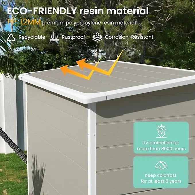 UDPATIO Outdoor Storage Shed 5x3 FT, Garden Plastic Sheds & Outdoor Resin Shed with Lockable Door for Backyard, Patio, Lawn, Light Grey by GreenHaven Gardens