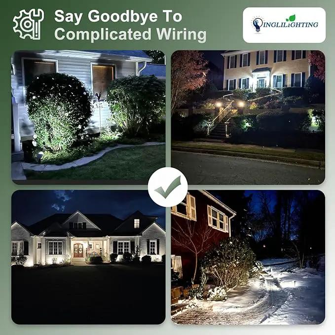 DINGLILIGHTING Solar Lights Outdoor Waterproof: IP65 Led Spot Light Decorations for Garden - 3 Lighting Modes Solar Powered for Yard - Dust to Dawn Uplighting Landscape Pathway Drive Patios 6PC White by GreenHaven Gardens