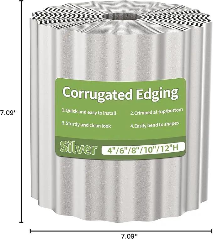 Corrugated Metal Garden Edging, 6"×20Ft Durable Landscape Border for Garden, Lawn, Flower Beds and Paver Edging (Silver) by GreenHaven Gardens
