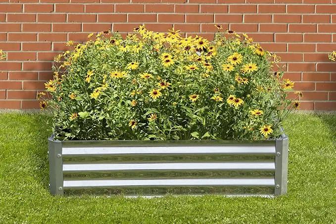 Arrow Sheds GrowIT Galvanized Steel Raised Flower and Plant Bed for The Garden or Greenhouse, 40" x 40" x 11" by GreenHaven Gardens