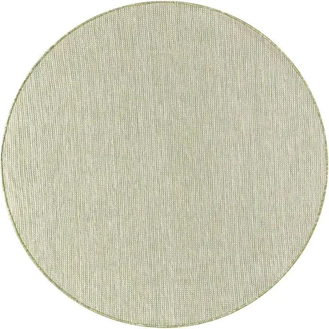 Keen Home Design Terrace Outdoor Round Rug - 8ft Round Washable Indoor/Outdoor Rug for Patio, Kitchen, Balcony, Beach, Garden, Deck and Porch, Size: 7'7" Round by GreenHaven Gardens
