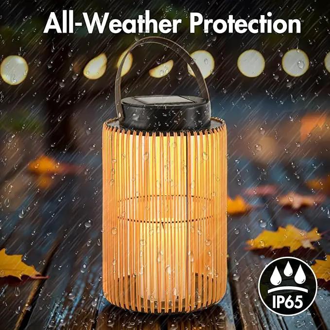 Solar Lanterns for Outdoor Waterproof, ZBLUXBZ Outdoor Table Lamp for Outside Hanging Solar Lights, LED Garden Cordless Lights Perfect for Patio and Pathway Lighting (11-inch Height, Yellow) by GreenHaven Gardens