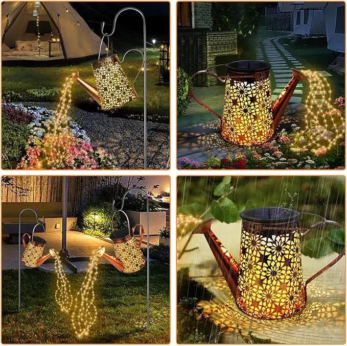 Forlivese 2PCS Solar Watering Can with Lights, Solar Lights Outdoor Decorations with Hanging Solar Garden Lights with Bracket Waterproof Watering Can Landscape Light for Patio Gardening Pathway 90LED by GreenHaven Gardens