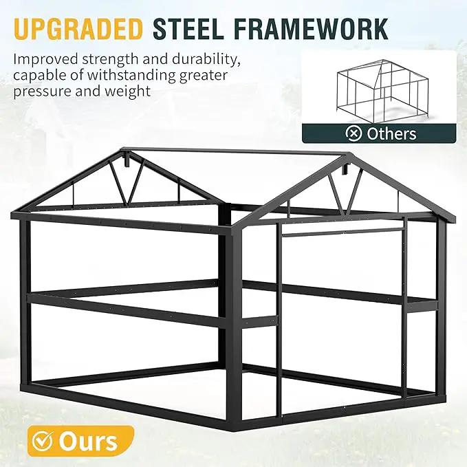 10x12 Ft Outdoor Storage Shed, Extra Large Metal Shed with Lockable Doors, 2 Windows, Outside Steel Tiny House Ideal for Garden, Backyard, Patio Utility, Tool Storage, Chicken Coops by GreenHaven Gardens