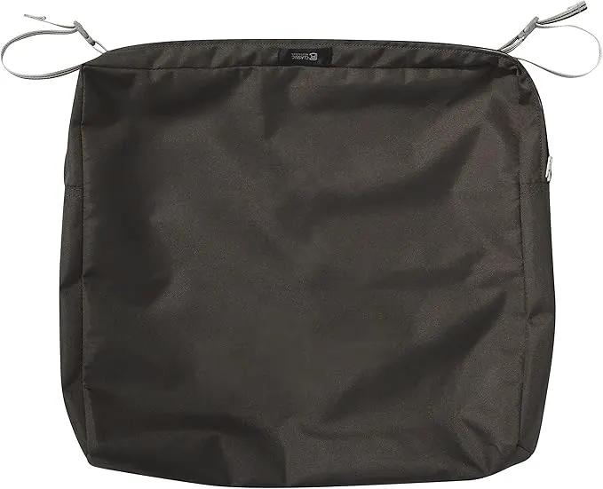 Classic Accessories Ravenna Water-Resistant 21 x 19 x 3 Inch Patio Seat Cushion, Espresso, Chair Seat Cushion by GreenHaven Gardens