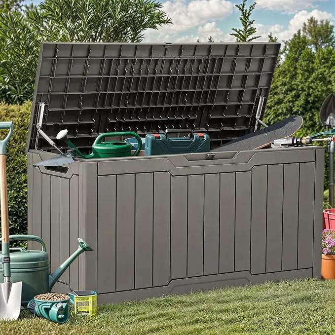 YITAHOME 80 Gallon Outdoor Storage Box, Large Water Resistant Resin Deck Box, Indoor Outdoor Lockable Storage Container for Patio, Garden, Cushions, Tools, Equipment (Taupe) by GreenHaven Gardens