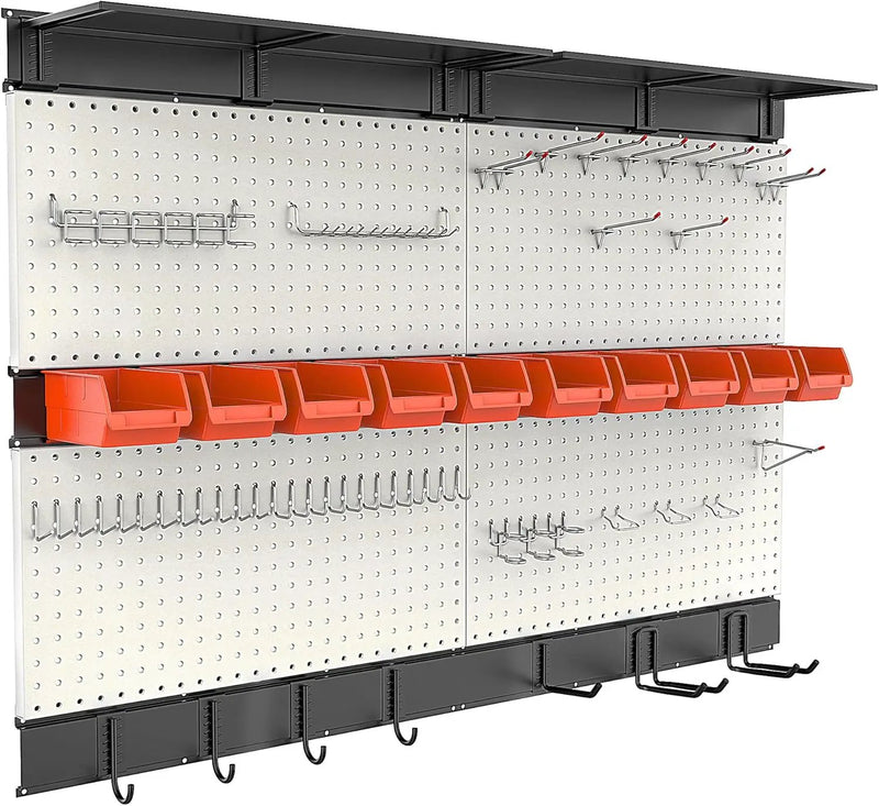 Ultrawall Pegboard Wall Organizer, 48X 36 inch Garage Storage Pegboard with Hooks Storage Bins Tool Board Panel Tool Organizer, 72pcs by GreenHaven Gardens