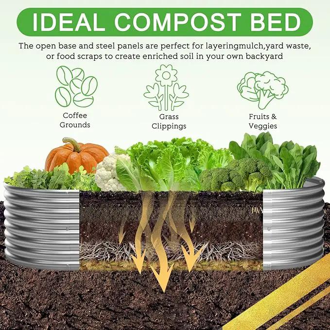 3 Pack Galvanized Raised Garden Bed Outdoor,Metal Garden Bed for Vegetables,Steel Raised Beds for Gardening,Above Ground Garden Box for Flower-45x20 inch by GreenHaven Gardens