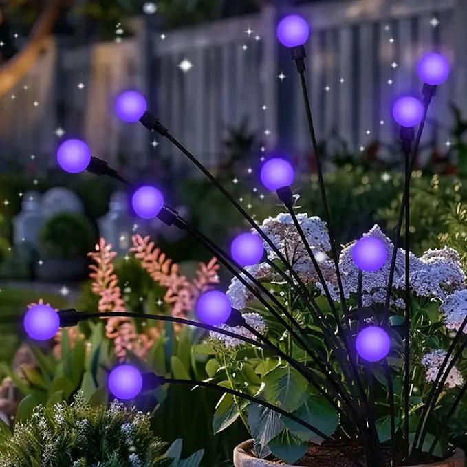 Solar Lights Outdoor Decoration, Waterproof Xmas Outdoor Lights Decor for Yard, Patio, Garden, and Front Porch, 10 LEDs Swing with The Wind (1 Pack, Purple) by GreenHaven Gardens