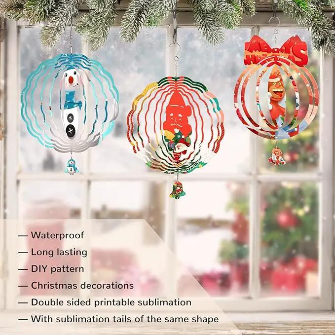 Sublimation Wind Spinner Blanks, 8 Pack 10 Inch 3D Aluminum Metal Hanging Wind Spinner Bulk for Garden Yard Outdoor, Window Porch Decoration for Heat Press Transfer DIY (16. Luchy-flower-8pcs) by GreenHaven Gardens