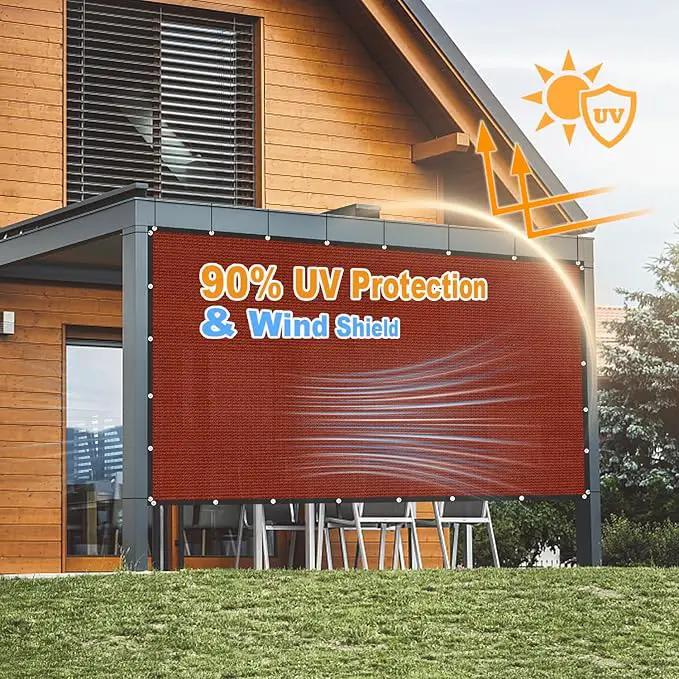 VICLLAX Shade Fabric Sun Shade Cloth with Every 2 FT Grommets for Patio Garden Pergola Cover Canopy 20x20 FT, Rust Red by GreenHaven Gardens