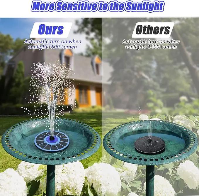 SZMP Solar Fountain Upgrade, 3.5W Solar Powered Bird Bath Fountains with Flower, Outdoor Water Feature Solar Pump with 7-in-1 Nozzles, 4 Fixed Pipes for Humingbirds, Garden, Pool, Pond, and Fish Tank by GreenHaven Gardens