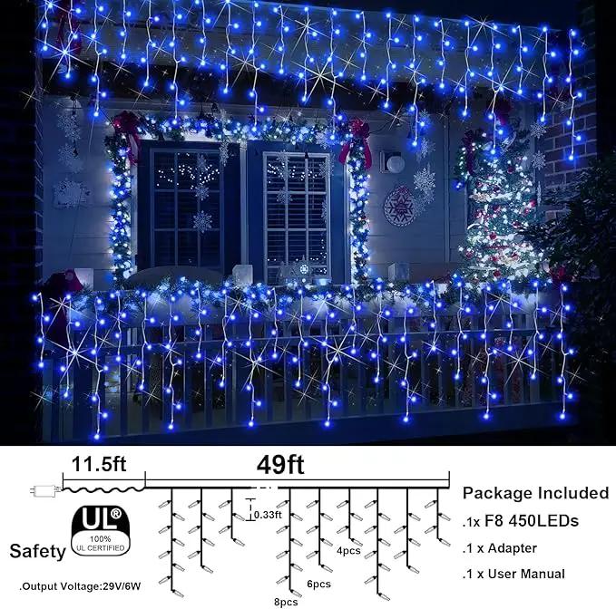 98FT 900LED F8 Upgraded Christmas Lights Decorations - 8 Modes Waterproof Outdoor Fairy String Lights With Memory and Timer - Plug-in for Holiday, Party, Wedding, Home, Roof by GreenHaven Gardens