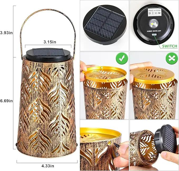 JSOT Outdoor Solar Lantern - 2 Pack Solar Outdoor Lights Hanging Lantern Patio Lanterns Decorative for Garden Yard Backyard Front Porch Halloween Christmas Day by GreenHaven Gardens