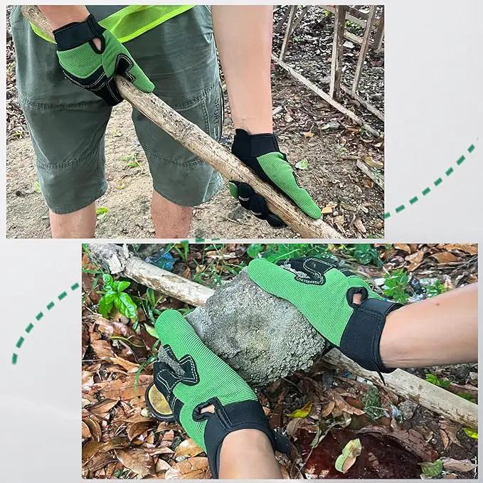 Gardening Gloves for Men and Women, Thorn Proof & Puncture Resistant Working Gloves, Gloves for Safety Work and Gardening, Gardening Gifts, Synthetic Leather Spandex Mechanic with Touchscreen Support by GreenHaven Gardens