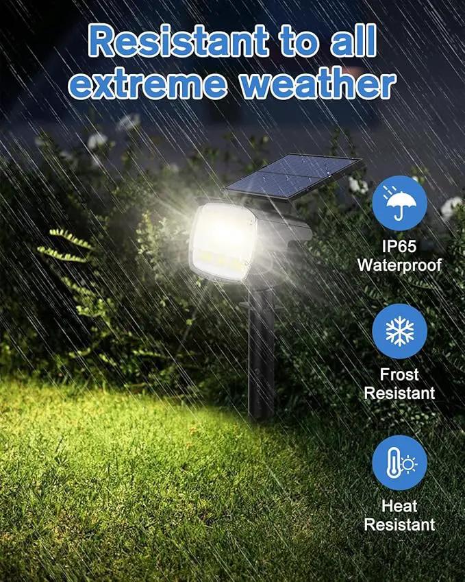 Fabrito Solar Spot Lights Outdoor 136 LEDs, Large Area Lighting Solar Lights Outdoor, 4 Pack IP65 Waterproof Landscape Spotlights Auto On/Off for Yard, Garden, Pathway, Plants,Tree (Cool White) by GreenHaven Gardens