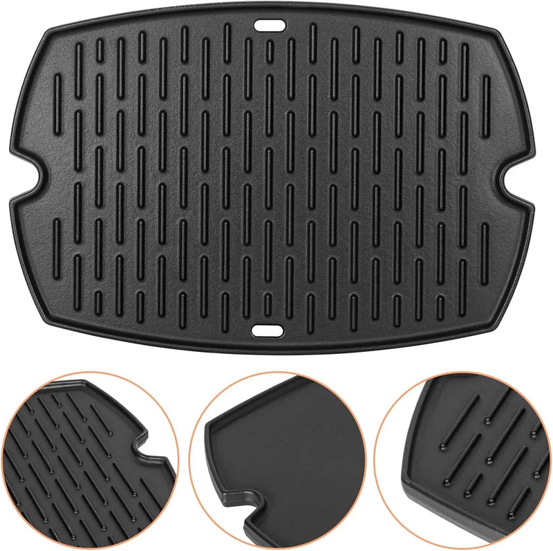 7584 Q3200 Griddle for Weber Q300 Q320 Q3000 Q3100 Q3200 Full Size Grill Plate Parts, Flat Top Cast Iron Griddle Insert for Weber 7646 Q320 Accessories, for WeberQ Grill Parts by GreenHaven Gardens