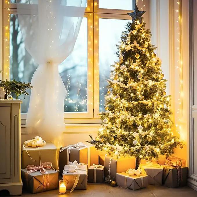 JMEXSUSS Connectable Warm White String Lights Indoor Bedroom, 8 Modes Christmas String Light Plug in Classroom Lights, 33ft 100 LED Fairy Twinkle Light Outdoor for Classroom Christmas Tree Decor by GreenHaven Gardens