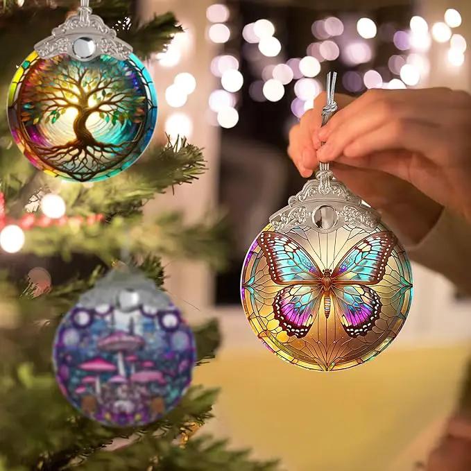 Stained Glass Suncatcher, Jocidea Butterfly Ornament, Christmas Ornaments, Holidays Ornaments, Christmas Tree Decor, Butterfly Decor for Home, Butterfly Gifts by GreenHaven Gardens
