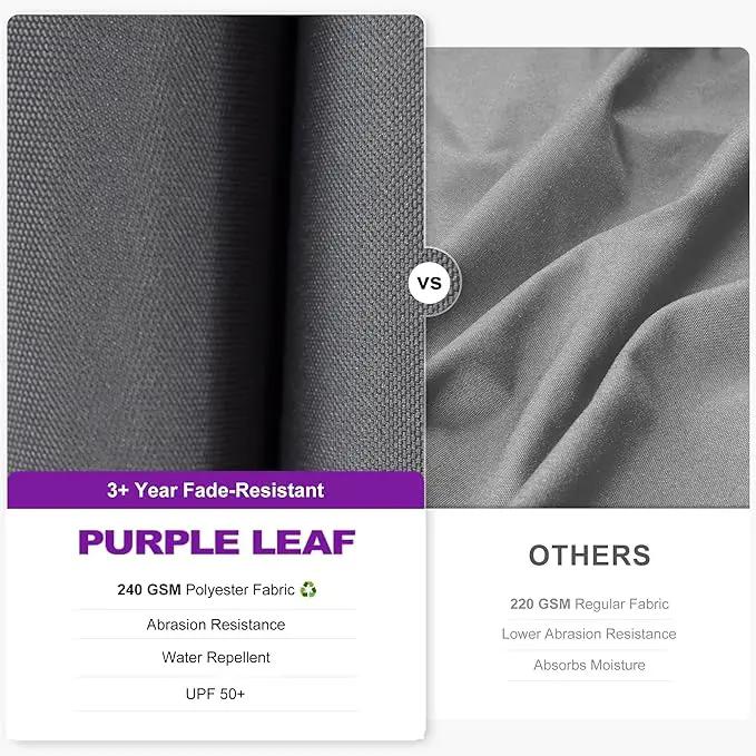 PURPLE LEAF 8.8' X 8.8' Left-right Tilt Patio Umbrella with Base Outdoor Cantilever Swivel Square Umbrella Aluminum Offset Umbrella with 360-degree Rotation for Garden Deck Pool Patio Light Grey by GreenHaven Gardens