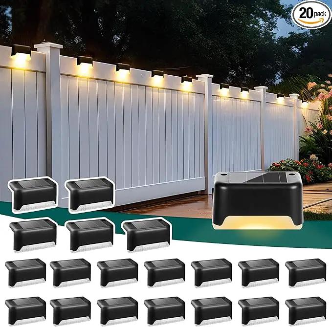SOLPEX Solar Deck Lights Outdoor 20 Pack, Solar Step Lights Waterproof Led Solar Lights for Outdoor Stairs, Step, Fence, Yard, Patio, and Pathway(Warm White) by GreenHaven Gardens