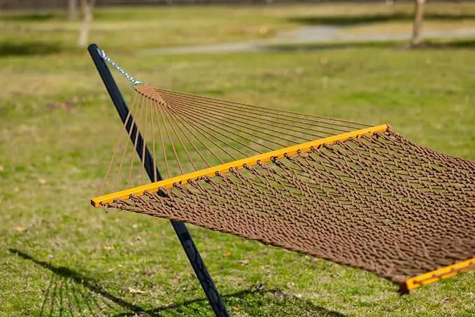 Original Pawleys Island 13DCAB Large Antique Brown DURACORD Rope Hammock with Extension Chains & Tree Hooks, Handcrafted in The USA, Accommodates 2 People, 450 LB Weight Capacity, 13 ft. x 55 in. by GreenHaven Gardens
