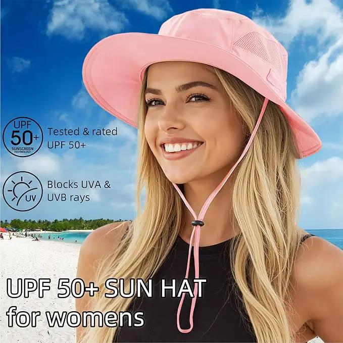 Connectyle Women's UPF 50+ Sun Hat UV Protection Wide Brim Bucket Hat Summer Beach Hats Fishing Hiking Outdoor Safari Hats by GreenHaven Gardens