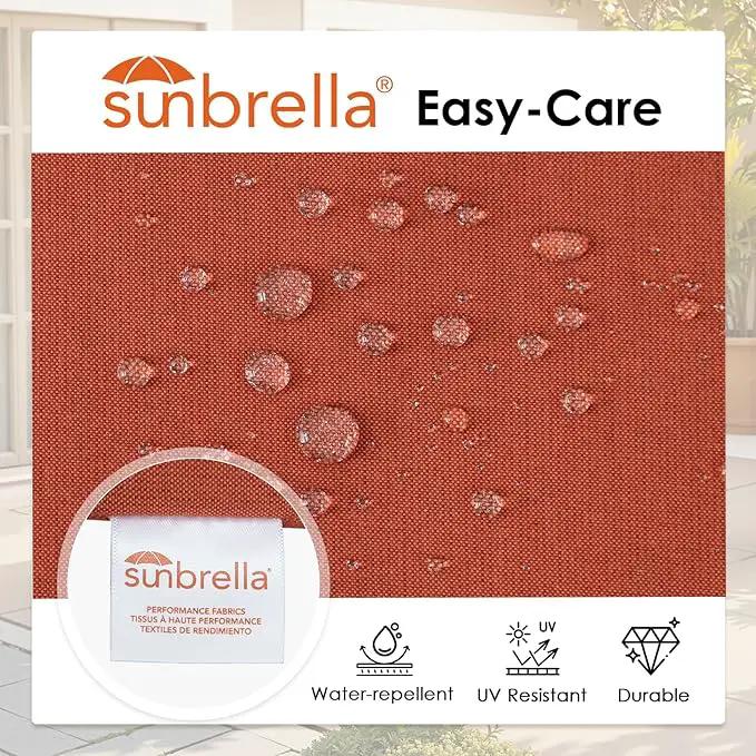 Outdoor Sunbrella Round Corner Seat Cushion, 17"x16"x2", Set of 4, Non Slip Seat Cushion Pads with Removable Cover for Patio Furniture, Garden Yard Lawn, Spectrum Grenadine by GreenHaven Gardens