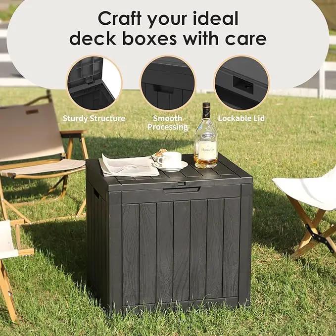 DRATO Deck Boxes, 31 Gallon Outdoor Storage Box for Patio Cushion, Sports Equipment, Garden Tools, Waterproof and UV Resistant, Lockable (Black) by GreenHaven Gardens